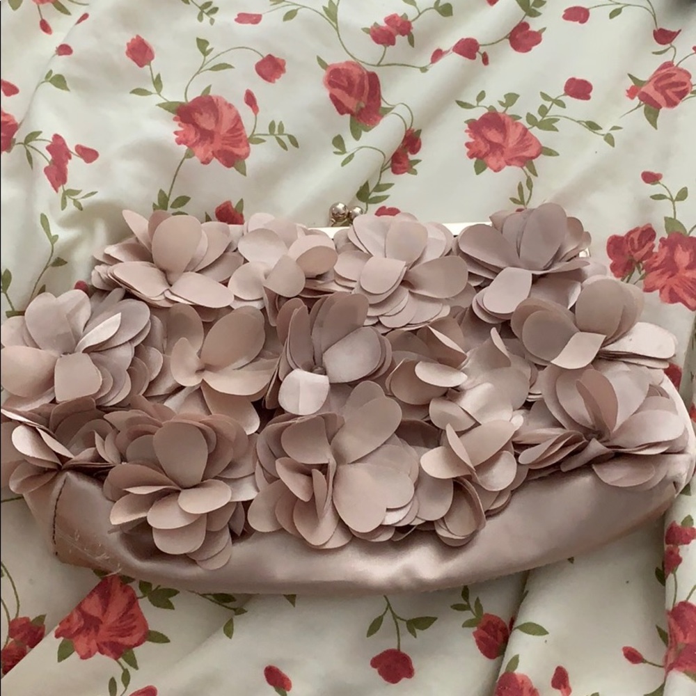 Champagne floral clutch purse